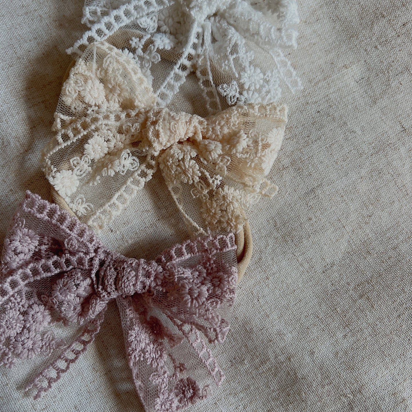 Headband-Lace Bow 3pcs