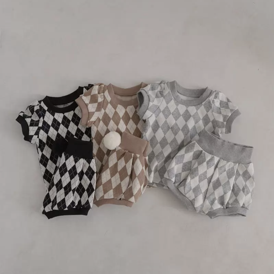 Argyle Baby Top Bottom Set