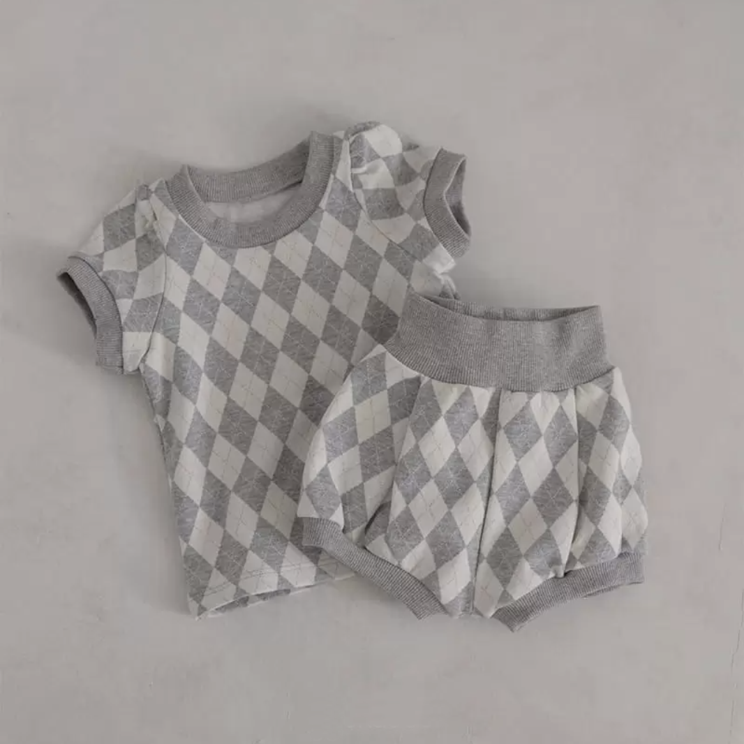 Argyle Baby Top Bottom Set