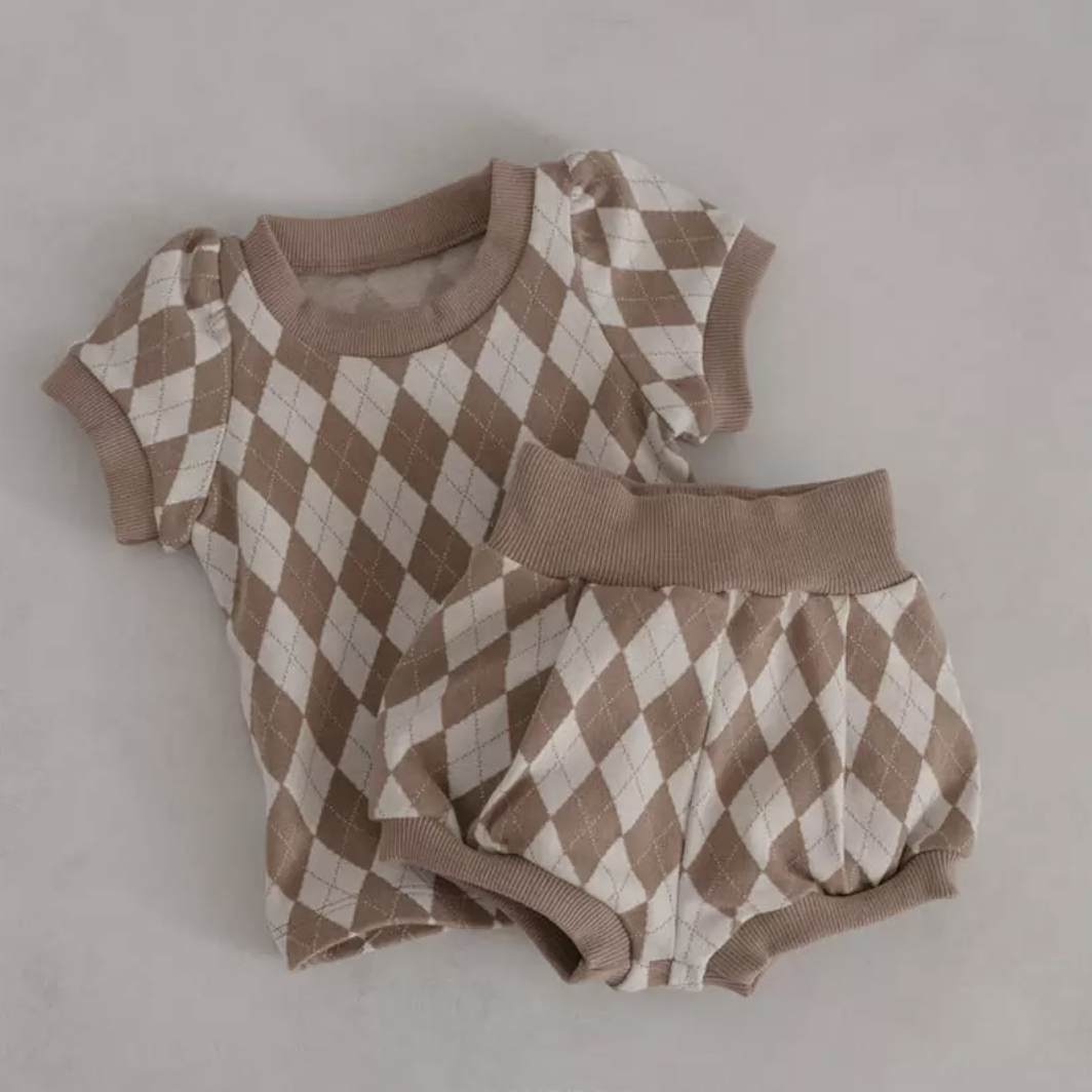 Argyle Baby Top Bottom Set