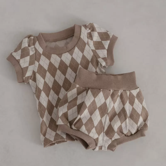 Argyle Baby Top Bottom Set