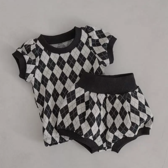 Argyle Baby Top Bottom Set