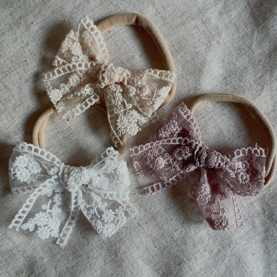 Headband-Lace Bow 3pcs